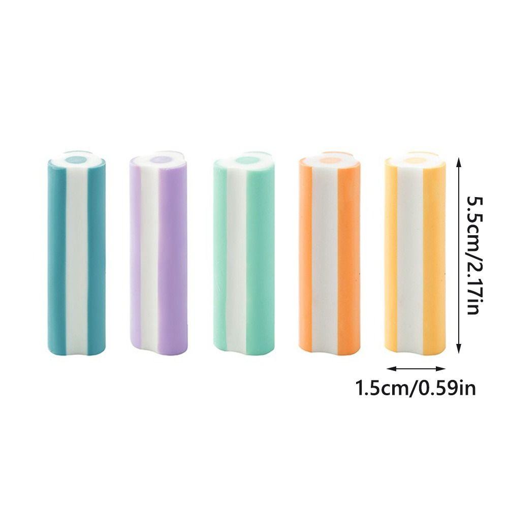 5PCS/Set Pen Shape Eraser Without Leaving Marks Rubber Eraser New Student Stationery  School Office