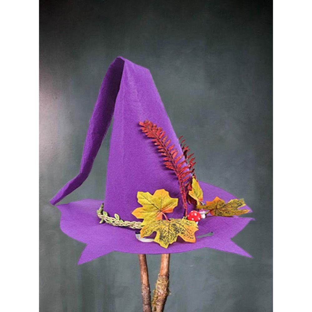 Adjustable Halloween Party Gift Wide Brim Magic Wizard Hat Felt Witch Hats Witch Peaked Hat Cosplay Props