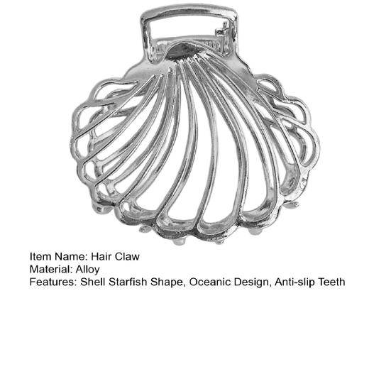 Hair Claw Oceanic Design Back Head Hair Clip with Shells Starfish Conch Pattern Multi-Purpose Hair Accessories