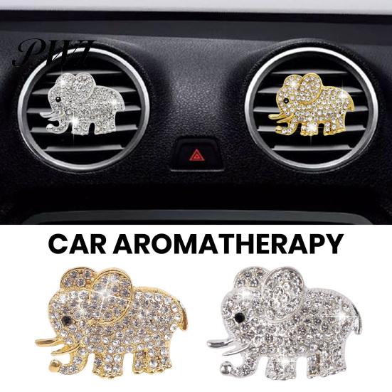 No Glue Required Air Vent Clip Car Freshener Luxury Rhinestone Alloy Elephant Auto Outlet Decoration Aromatherapy Diffuser Interior Accessories