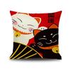 Lucky Cat Spring Festival Cushion Cover