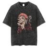 Satoru Gojo Graphic Print T-shirt Anime Jujutsu Kaisen Tee Men Women Short Sleeve Crewneck Tshirts Harajuku Male Cotton T Shirt