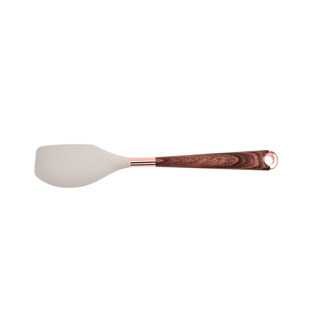 Long Wooden Handle Cooking Tool Set Silicone Spatula Tools Frying Spatula  Kitchen Utensils