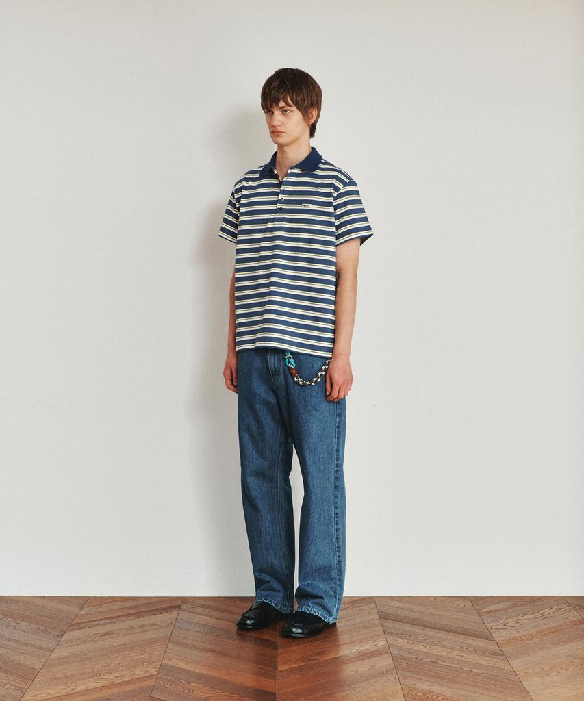 Hoite Het Area Stripe Polo T-Shirt (Classic Blue)