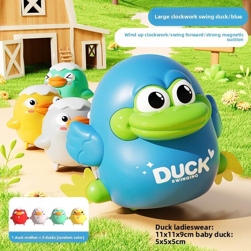 Baby Toy Mechanical Wind Up Duck With Magnet Sway For Toddler Gift And Educational Play