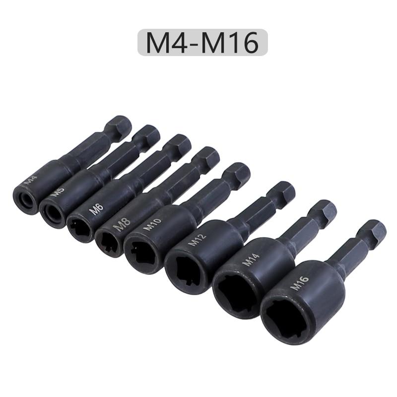 

8 шт./лот адаптер гнезда для метчика 1/4 шестигранный хвостовик метрический метчик M4 M5 M6 M8 M10 M12 M14 M16 инструмент для нарезания резьбы чёрный