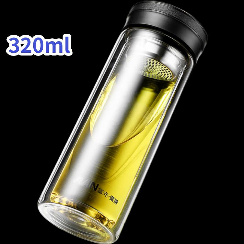 Fuguang Double-Layer Glass Travel Tea Cup