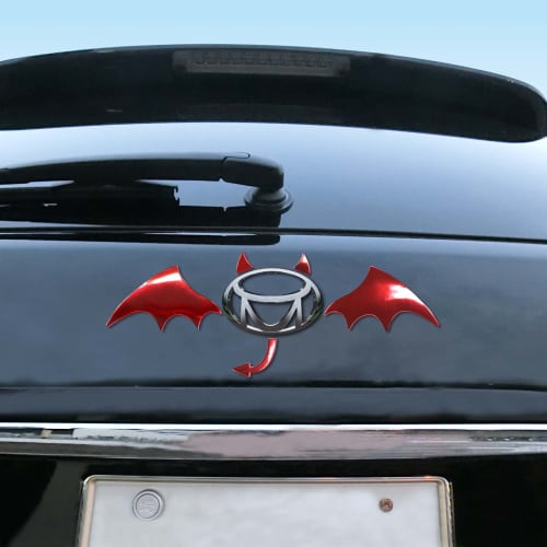 MEIHO Emblem Devil Wing Metal Sticker Red CA019