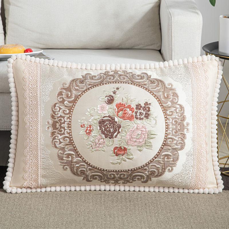 

Одиночная европейская жаккардовая наволочка, диванная подушка, вышитая прямоугольная наволочка для спинки дивана для гостиной 50*70CM