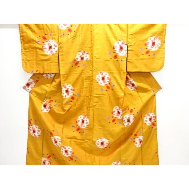 Abstract flower pattern woven meisen kimono [Taisho Roman] [Weared] [Taisho Roman]