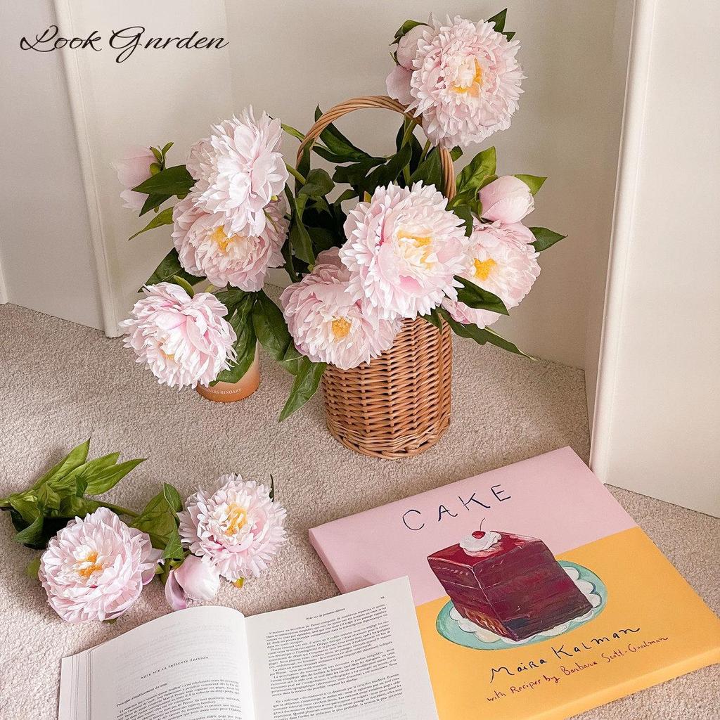 Lu Ke Premium Peony Silk Flower Bouquet for Living Room & Dining Table Decoration