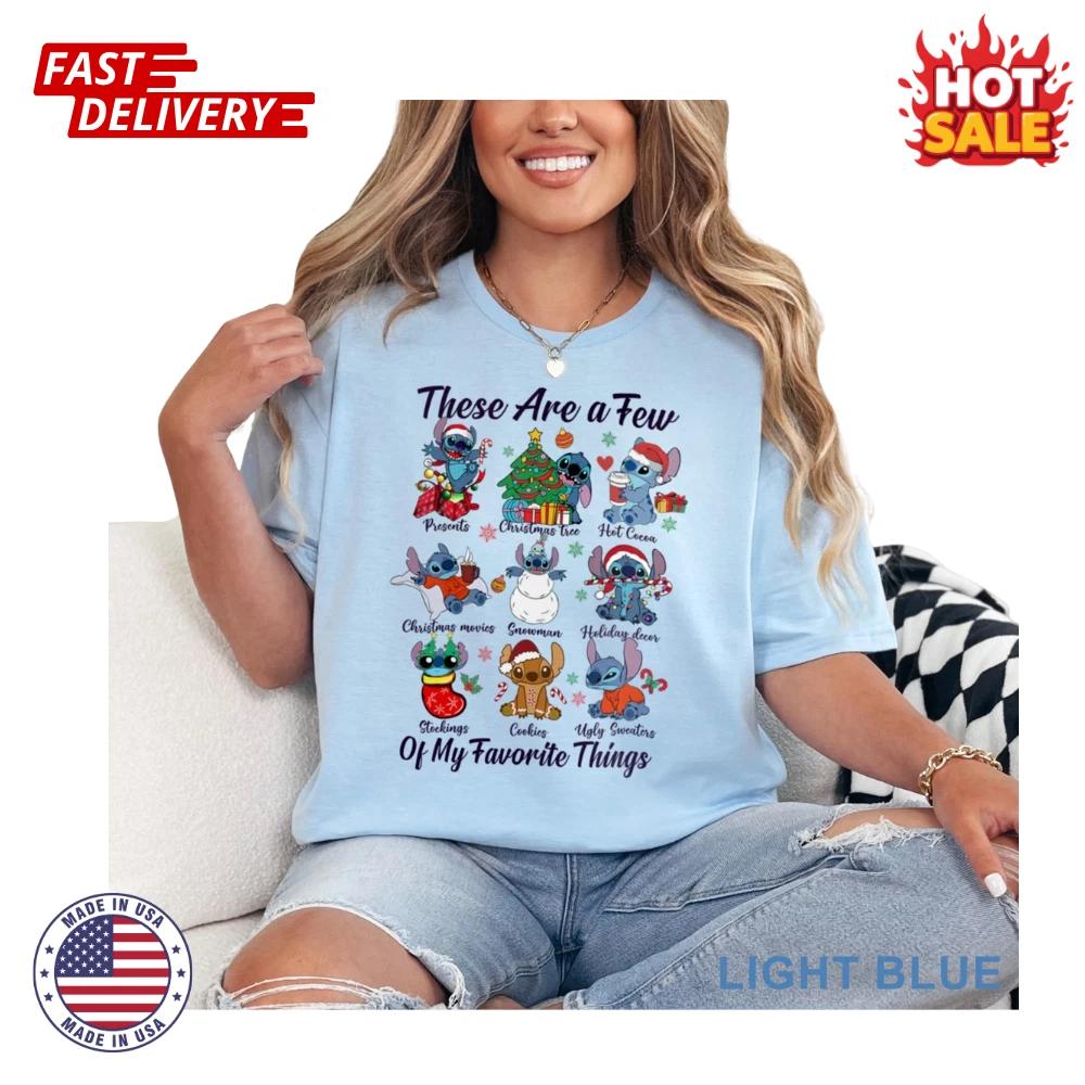 Stitch These Are A Few Of My Favorite Things Christmas Inspired Shirt Unisex NEW 4XL
