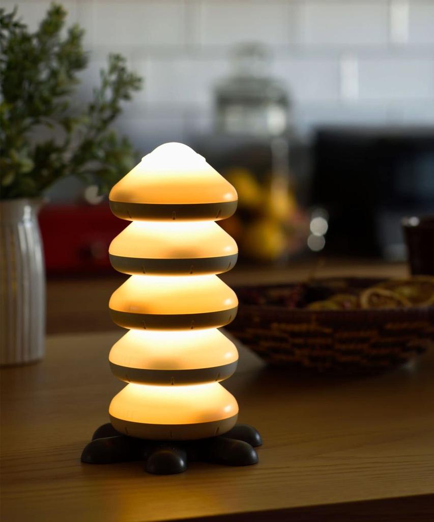 BRUNO LED Stacking Light, Fire Orange, Waterproof, IPX4 Waterproof, for Bathrooms, Outdoors, Tables, and Bedsides, Stylish and Cute, Creates a
