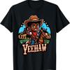 Yeehaw African American Kid Rodeo Cowboy T Shirt