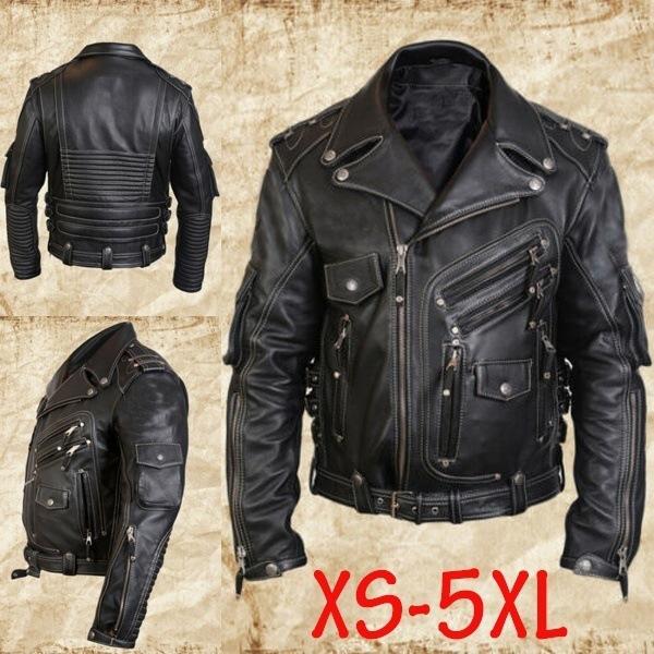 

European Retro Leather Men s Coat Jacket 2020 M чёрный