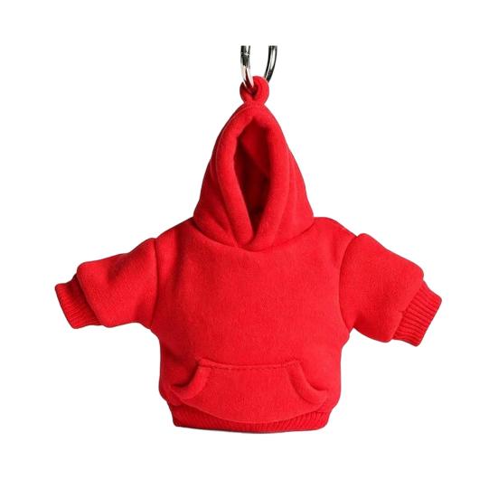 Mini Hoodie Stress Ball Keychain Soft Elastic Decompression Squeeze Toy Lightweight Hoodie Key Holder красный