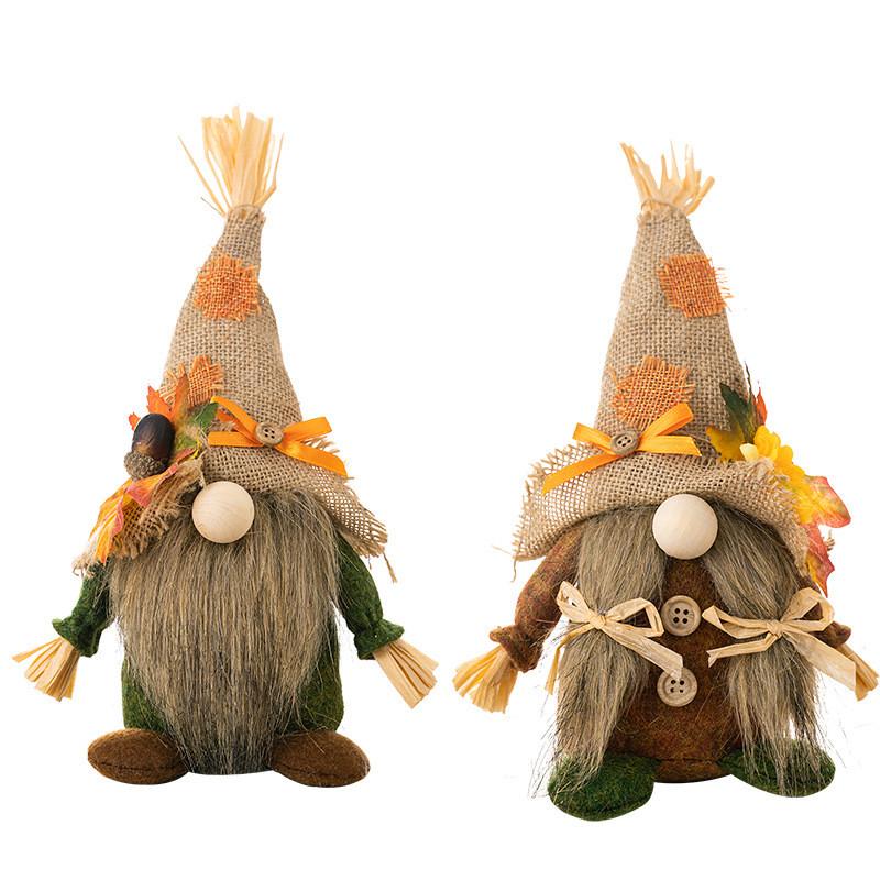 Burlap Thanksgiving Charming Gnome Decoration Featuring Harvest Cap And Accents Seasonal