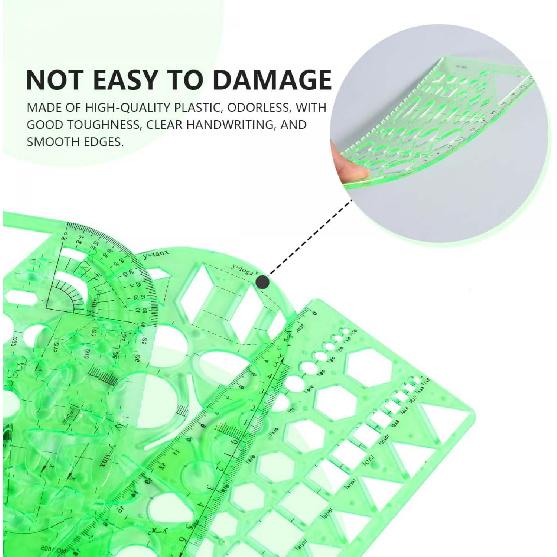 SenseYo 7 Pack Drawings Templates Stencil, Circle Template for Geometric Drawing Stencils, Plastic Clear Circle Stencils Architecture Supplies