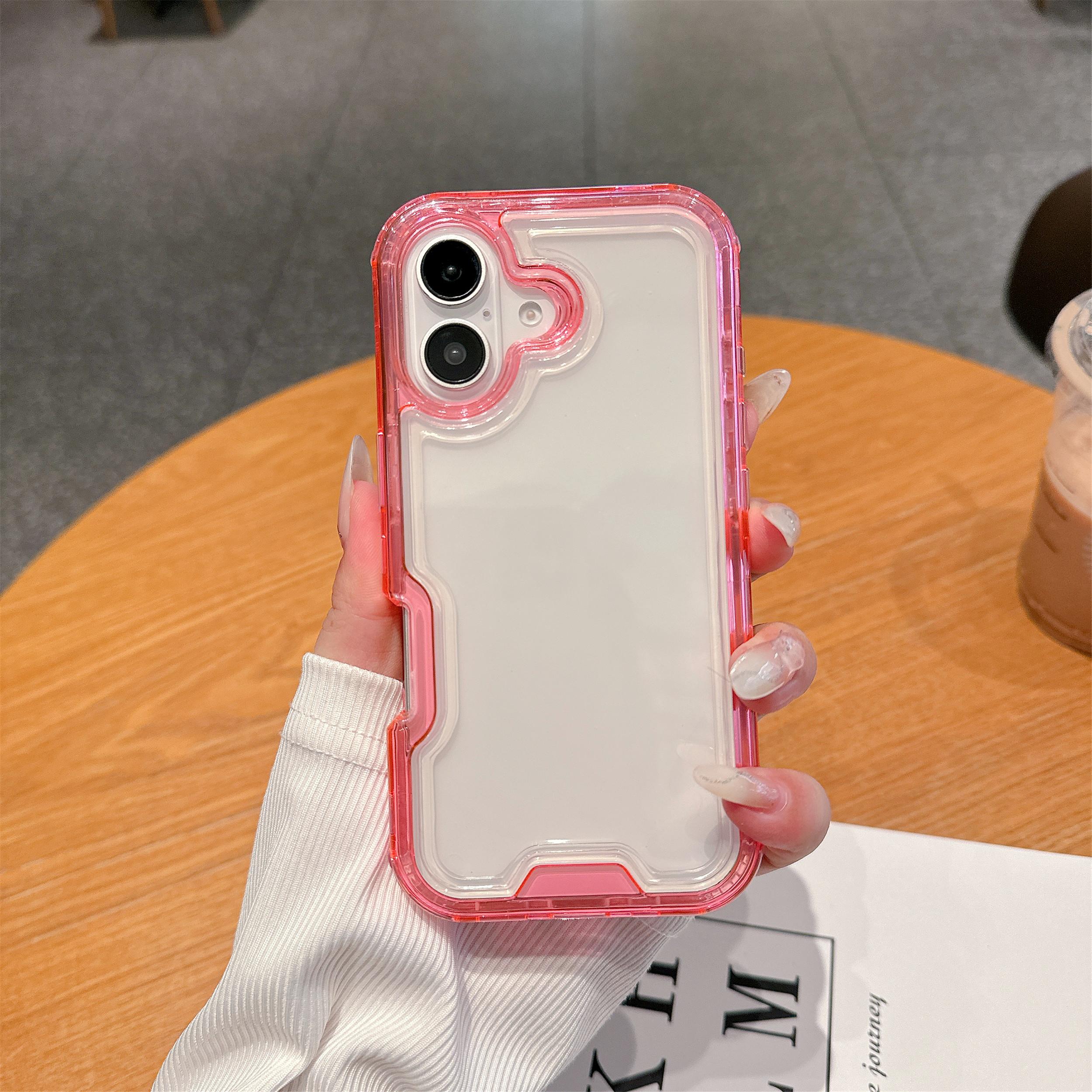 For iPhone 16 Case Detachable 2-in-1 TPU+PC Clear Drop-Proof Phone Cover E