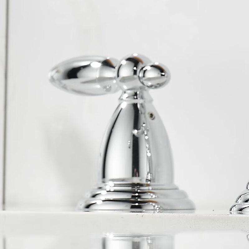 Ceramic White Gold All-Copper Washbasin Mixer Faucet