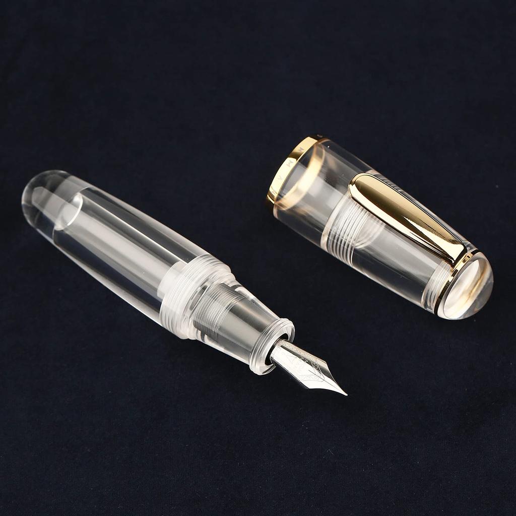 Majohn Q1 Mini Fountain Extra Fine Transparent Dropper Short Resin Pocket Pen with Large Capacity Pen, Nib, Filling,