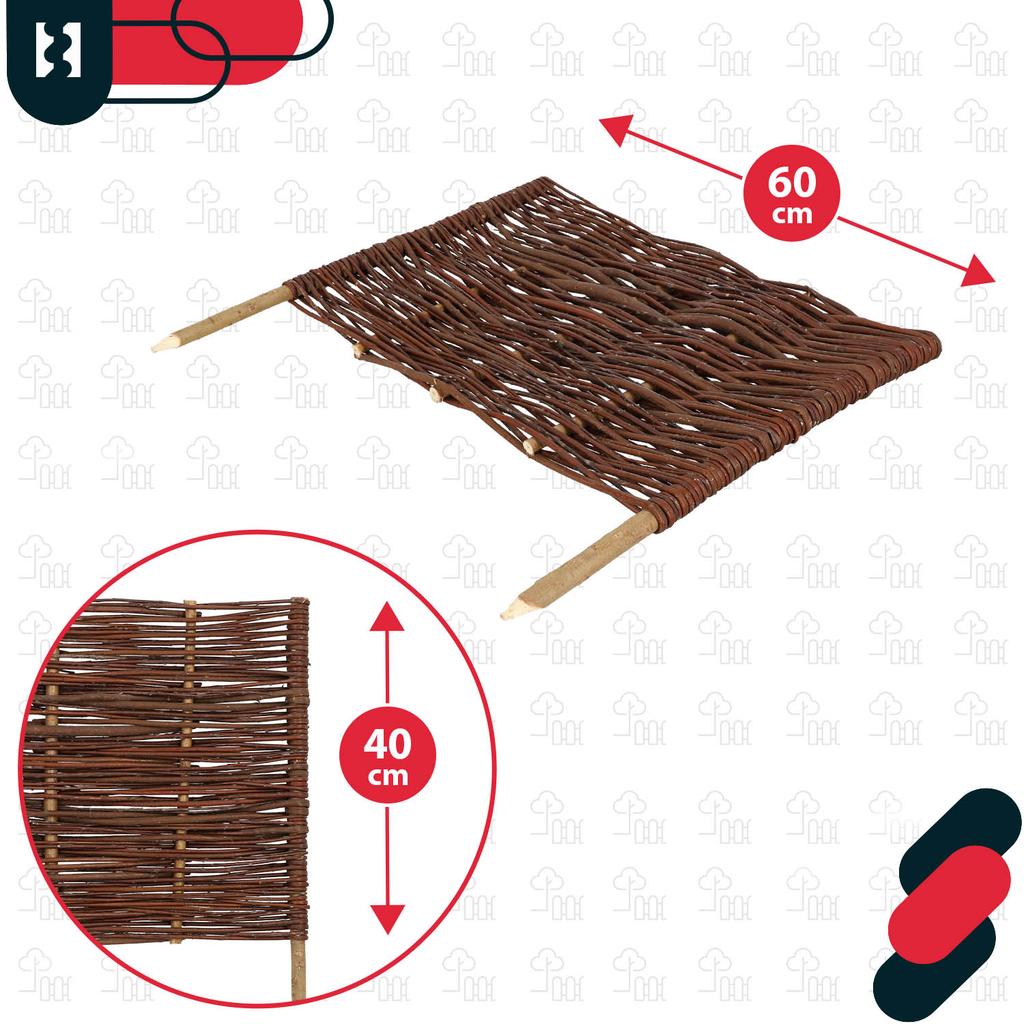 Garden Fence Palisade Edging Wicker Driven Fence 60 X 40