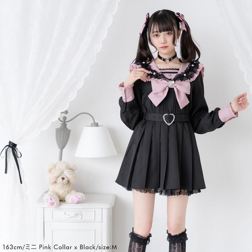 Yumetenbo Sailor Bijou Lace Frill Dress, Women's Long Sleeve, Mass-Produced Style, Lolita Style, Sizes M, L, LL, 3L