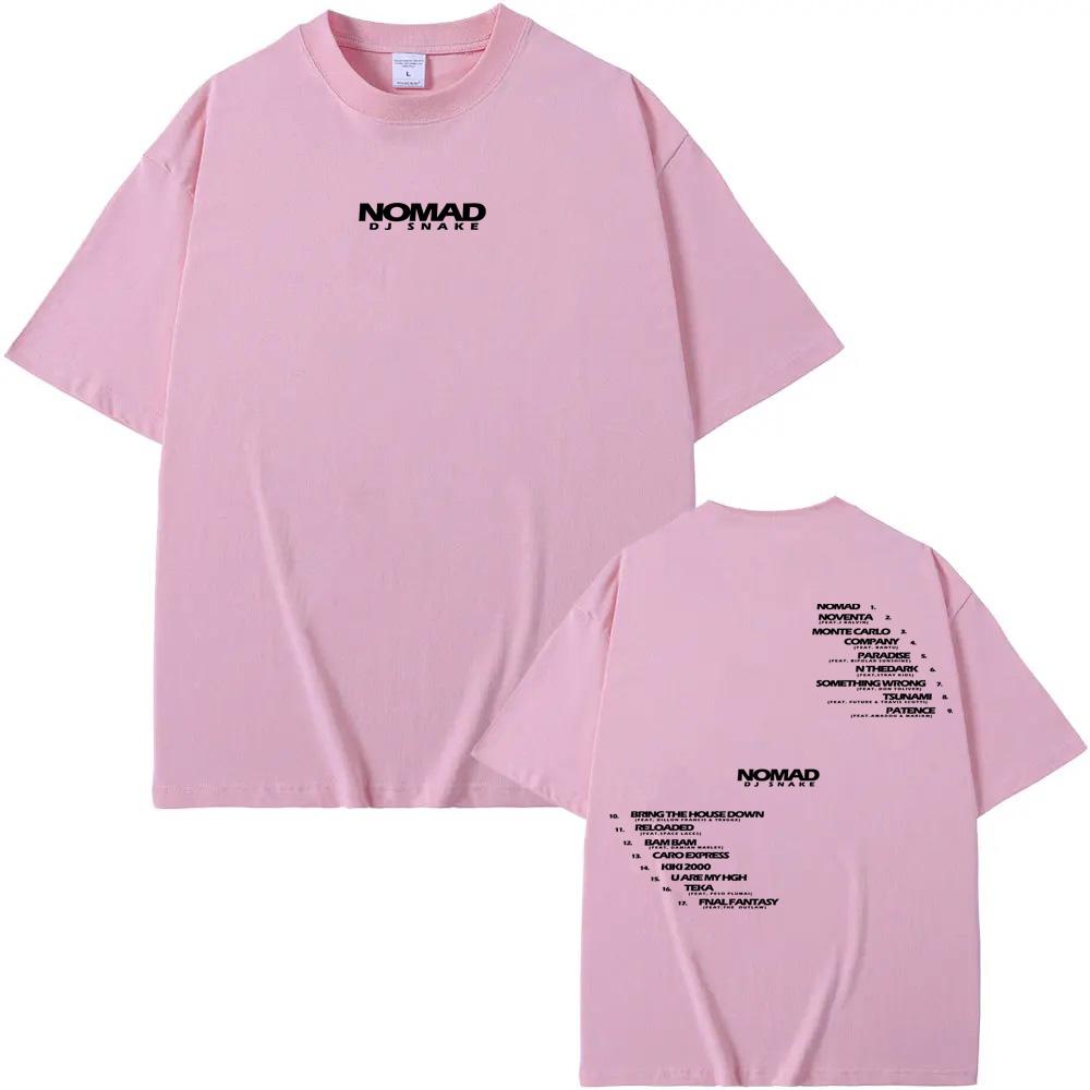 dj snake T-SHIRT Nomad Official Tracklist Graphic Printing 100%Cotton High Quality Tee-shirt Summer O-neck FemaleMale Tees