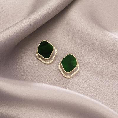 Retro Princess On the Run Green Earrings: Niche Design for Women - 2021 Summer Trend