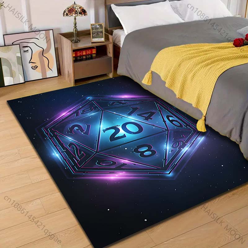 1PC 3D Fantasy Game Dice Art Pattern Rug Carpets for Bedroom Living Room Sofa Mat Creative Door Mat Cloakroom Home Decor
