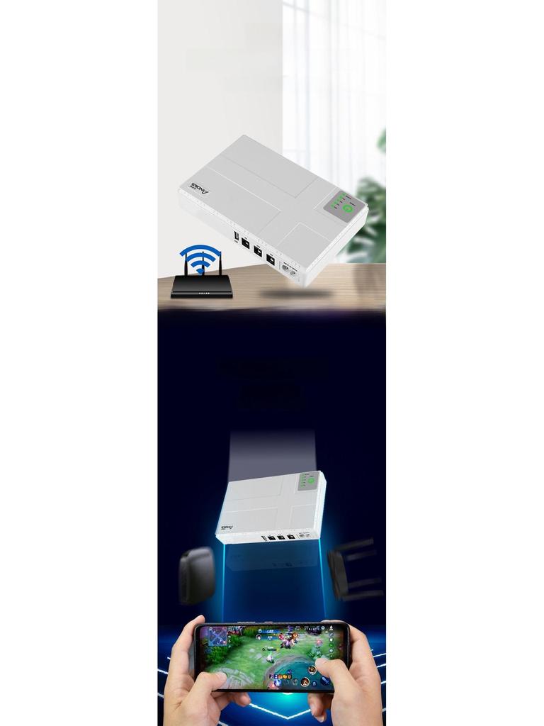 Mini DC UPS: 5V/9V/12V Backup Power Supply for Router & Modem Monitoring