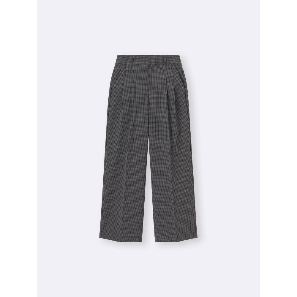 GU by Uniqlo Tuck Wide Check Pants