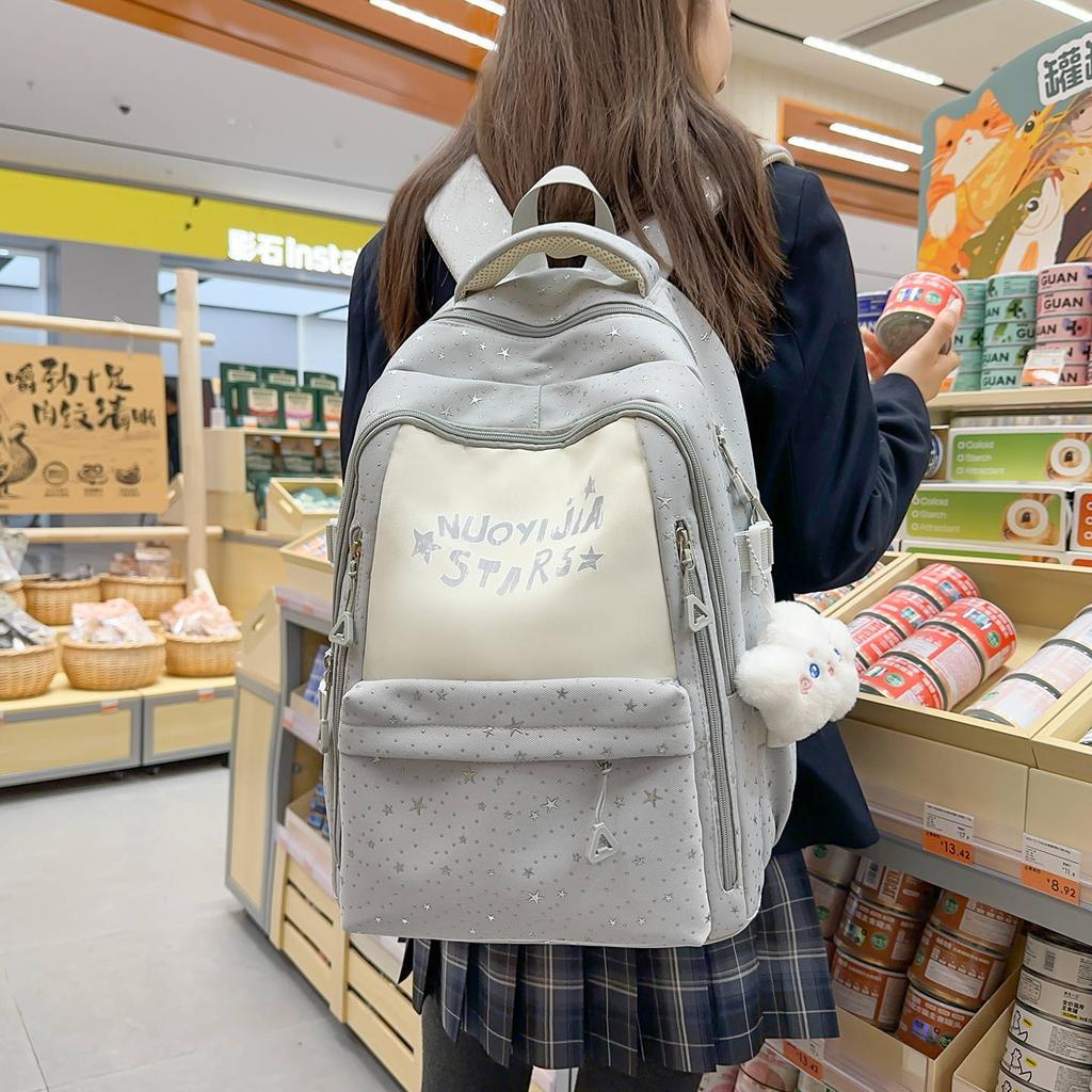 Schoolbag backpack new high school student large capacity star junior high school cute student high value schoolbag backpack