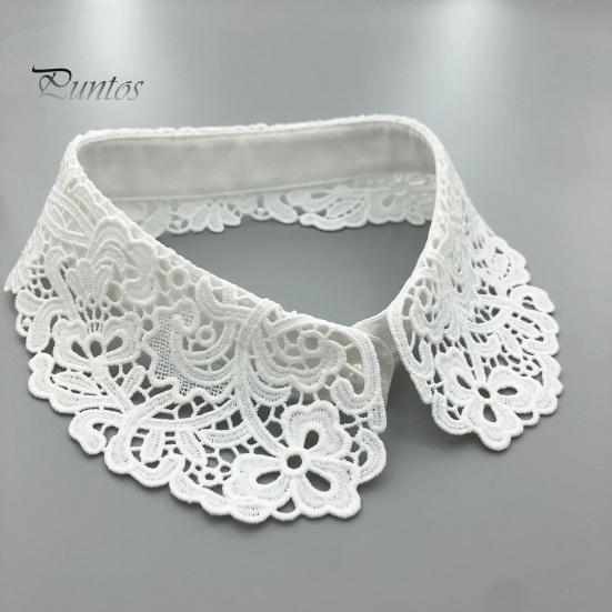 Falešný límec Vyšívaná krajka Květina Odnímatelný límec Ženy Jednobarevný Dutý design Falešný límec Shoda pro topy mikiny