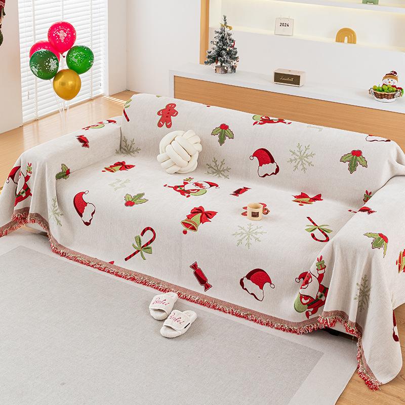 Christmas Sofa Cover Cloth Dustproof Full Cover Four Seasons Universal Pure Color Sofa Sheet Sofa Blanket Home Goods