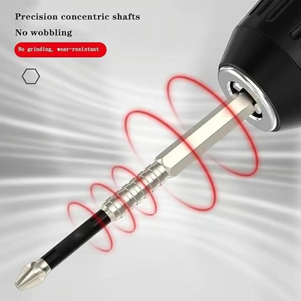 Slideach Magnetic Screwdriver Bits, Slide Each Drill Bit, High-Performance Strong Magnetic Drill Bit Set with Anti-Slip Kit for Home Improvement,