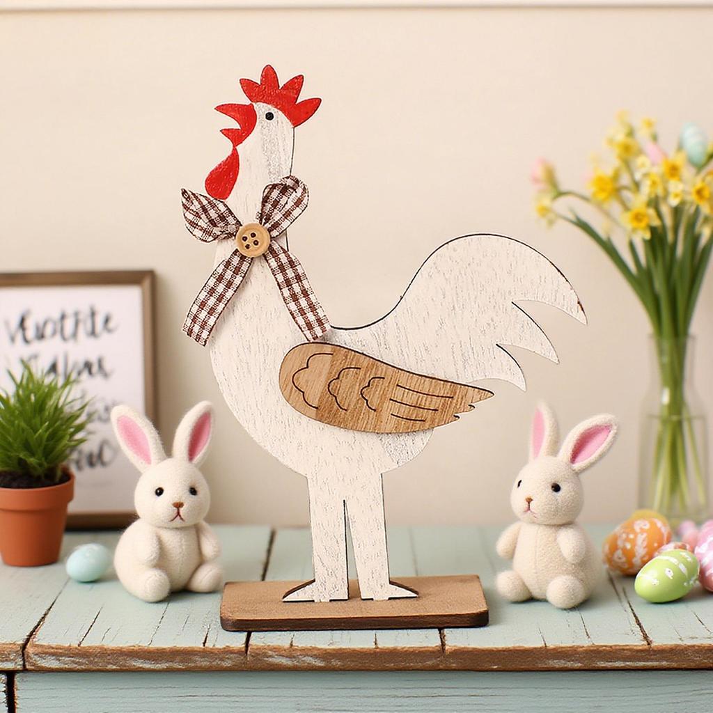 Ming Guan Nordische Oster-Holzhahn-Paar-Dekorationen