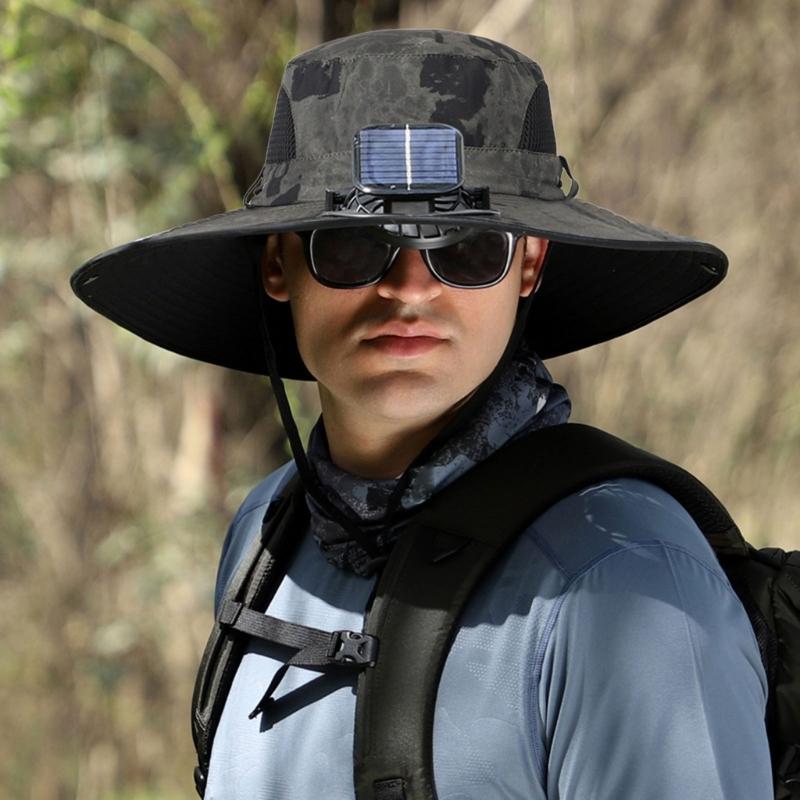 Cooling Solar Charged Fan Hat USB Rechargeable Sunblocking Hat Perfect Accessory for Outdoor Adventures Enthusiasts Gear