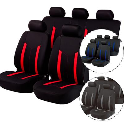 AUTO PLUS Car Accessories Interior Universal Polyester Car Seat Covers Set Sport Style Fit for Most Car SUV Van Seat