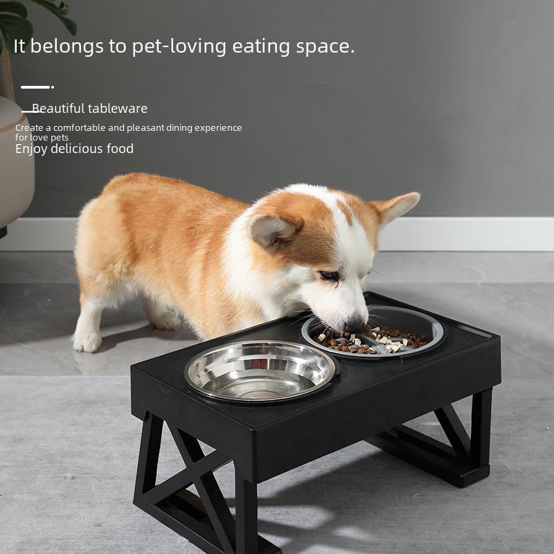 Gamelle double surélevée pour animaux de compagnie: Mangeoire pour chien et chat en acier inoxydable