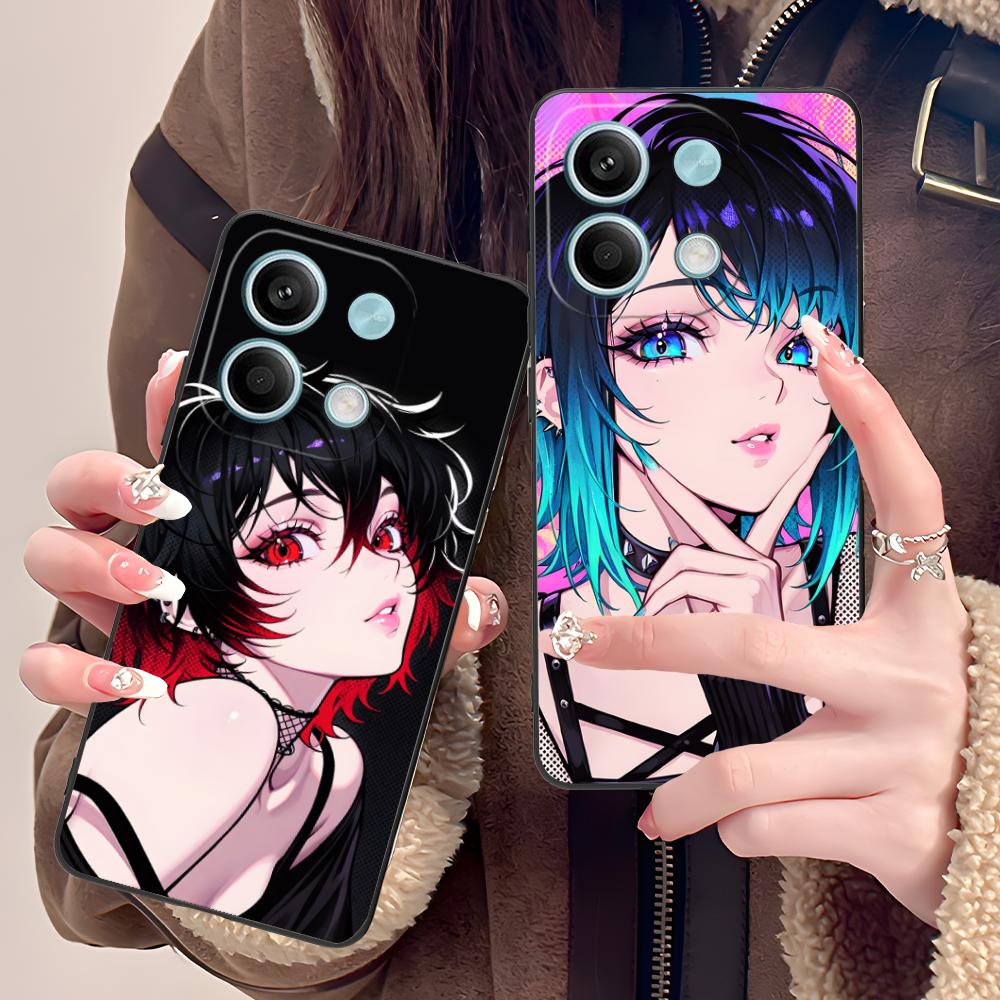 Anime Punk Girl Phone Case for POCO M6 M5 M4 M3 X7 X6 X5 X4 X3 F6 F5 F4 Pro GT 5G Colour Printing Protective Pretty Luxury Cover