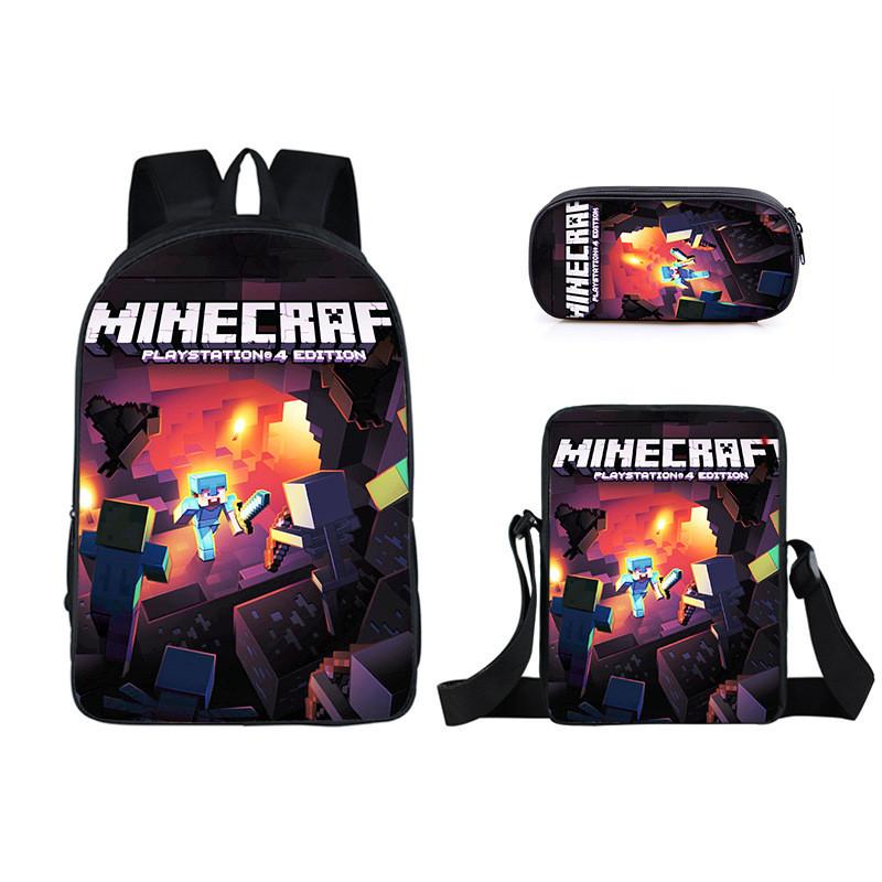 Minecraft Cartoon Game Character Printed Children Large Capacity Backpack