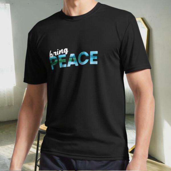 Bring PEACE Text Quote Design Active Logo T-Shirt XL