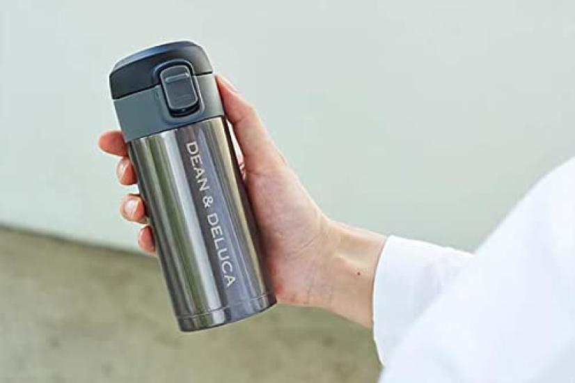 DEAN & DELUCA One-Touch Slim Bottle, Gunmetal, 200ml