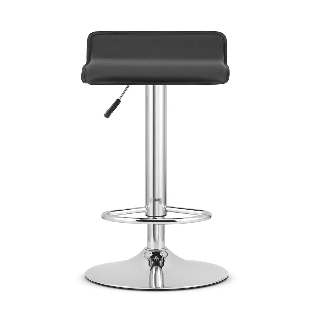 FORT Stool - Black Eco-leather / Chrome Base