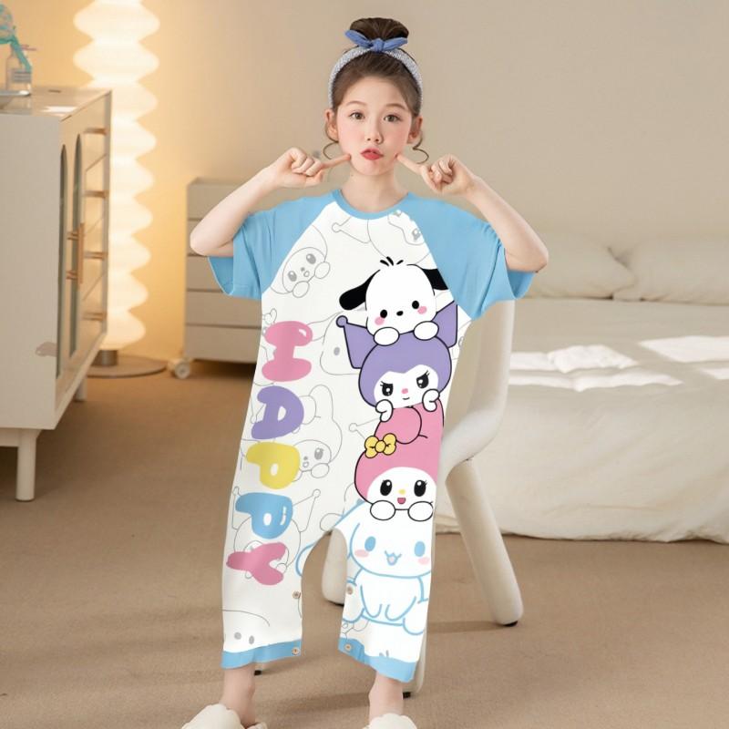 Kids One-Piece Pajamas Modal Sleepwear Girls Toddler Soft Breathable
