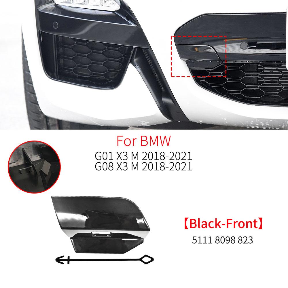 For BMW G01 M Sport Car Front Rear Bumper Tow Hook Cover Cap Accessory Black For BMW X3 M 2018- 51118098823 51128098806