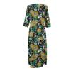 Sukienki Damskie Sukienka Midi z Tuniką w Stylu Vintage z Nadrukiem, z Wcięciem w Talii, Letnia Codzienna Sukienka z Rękawem 3/4