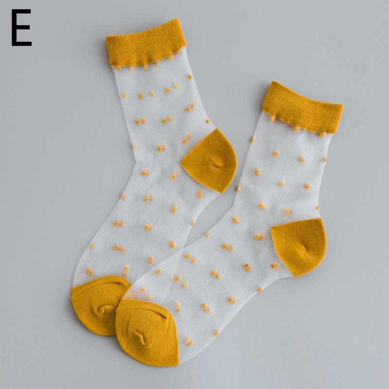 1 Paar unsichtbare Bonbonfarbene kurze Socken aus Netzstoff, gepunktet, elastische Strumpfwaren aus Seide, lässige Mode