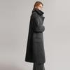 ELLE French Style High-End Wool Warm Coat Plush Mid-Length Lapel Double-Sided Woolen Overcoat Women Coats Dark-Gray L7WND171
